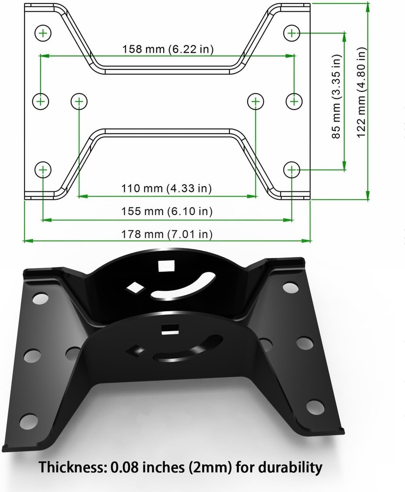 Durable 17-Inch Antenna Mount Pole with Rotating Bracket & Installation Kit