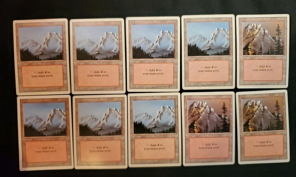 10x Revised Random Mountain Mixed Condition Basic Mana Land Magic The Gathering