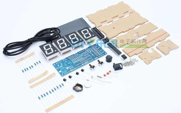 electronic clock blue LED microcontroller digital time Light Control Temperature