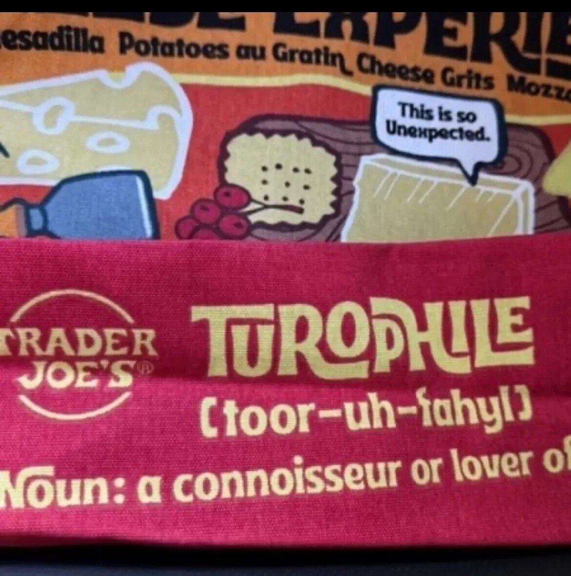 Trader Joe's Bag Reusable Canvas NEW Cheese Adventures shopping Heavy DutyLarge