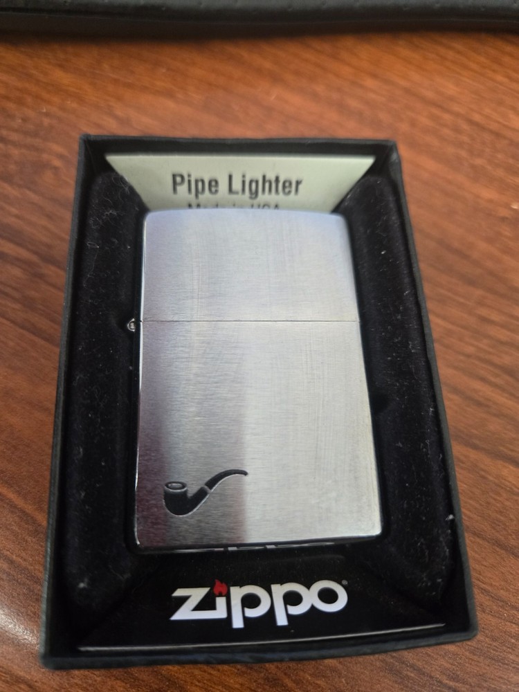 Zippo 200PL Pipe Lighter Brushed Chrome Windproof Lighter