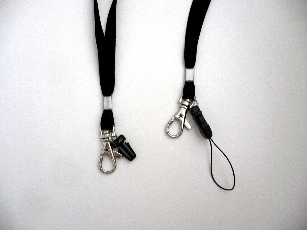 2 pcs Black Polyester Cellular Phone Straps BN
