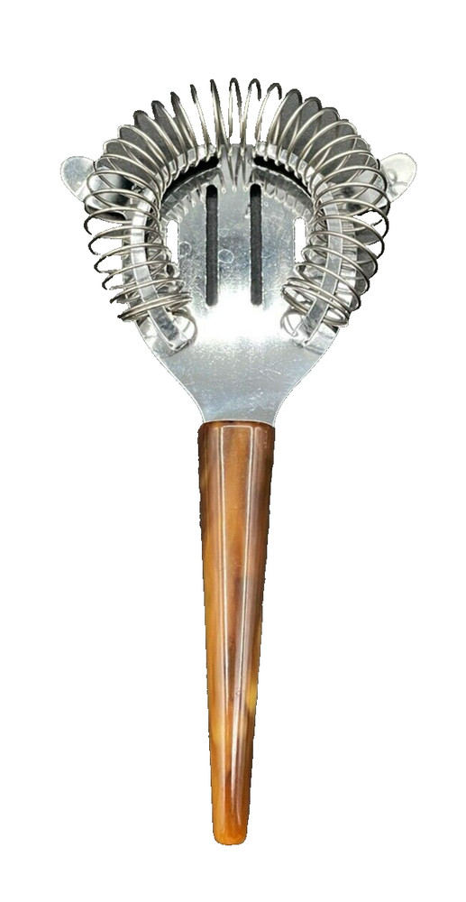 Tortoise Shell Bakelite Barware Martini Utensils - Spoon Tongs Strainer