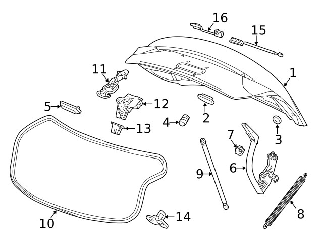 Genuine GM Passenger Side Deck Lid Hinge 23469623