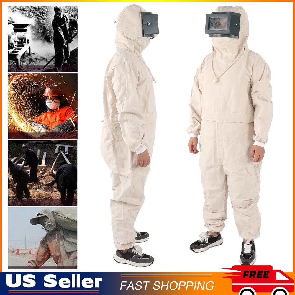 Full Protective Overalls Dustproof Breathable Sand Blasting Suit With Transp BHC