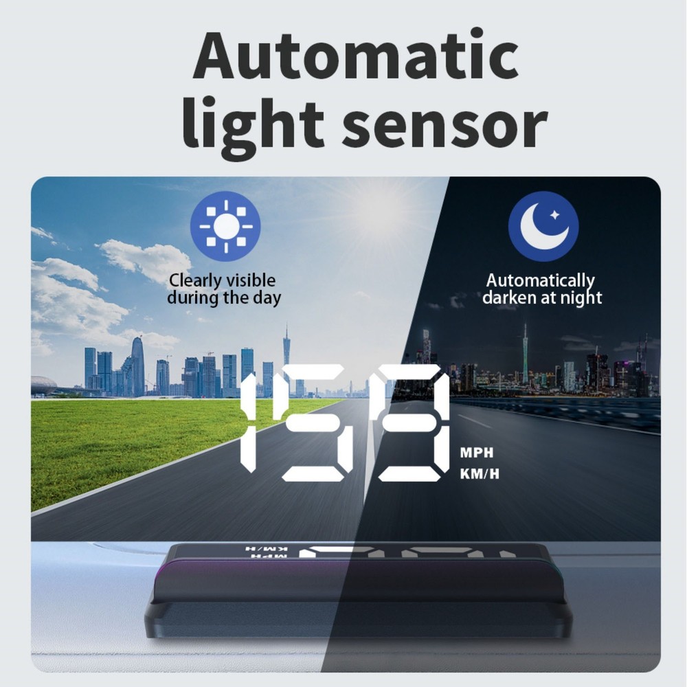 Car Head Up Display with LED Screen for Speed and Auto On with Engine Start