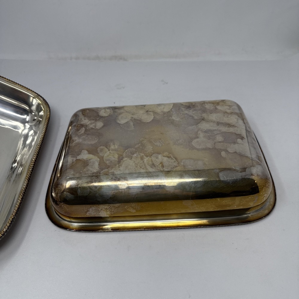Vintage Silverplate Covered Serving Dish - 11" x 8"