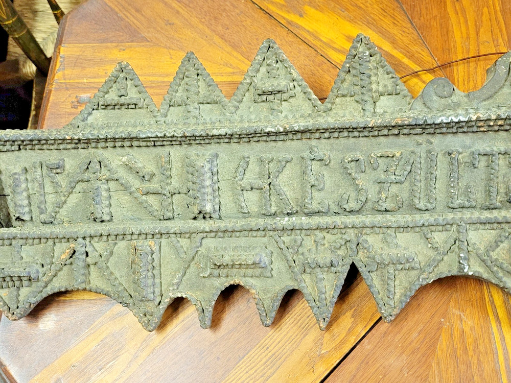 TRAMP ART WINDOW VALANCE 1908 UNUSUAL
