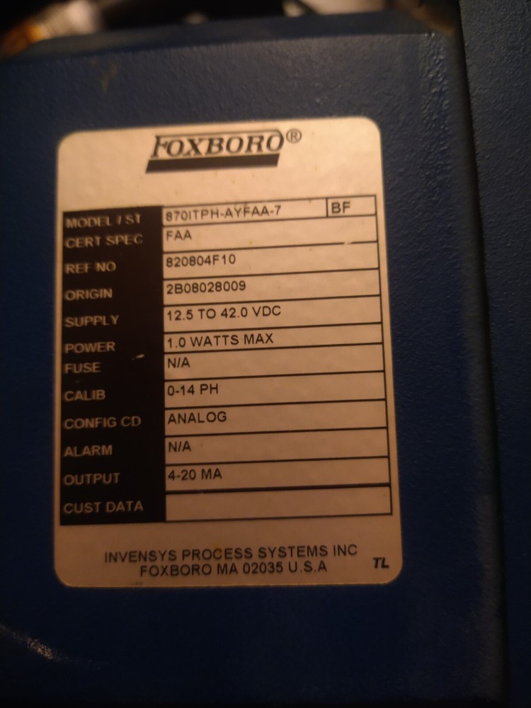 Foxboro Ph/ORP 8701tph