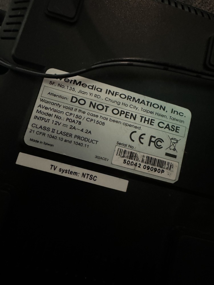 AverMedia Document Camera | Model P0A7B Avervision CP150 CP150B