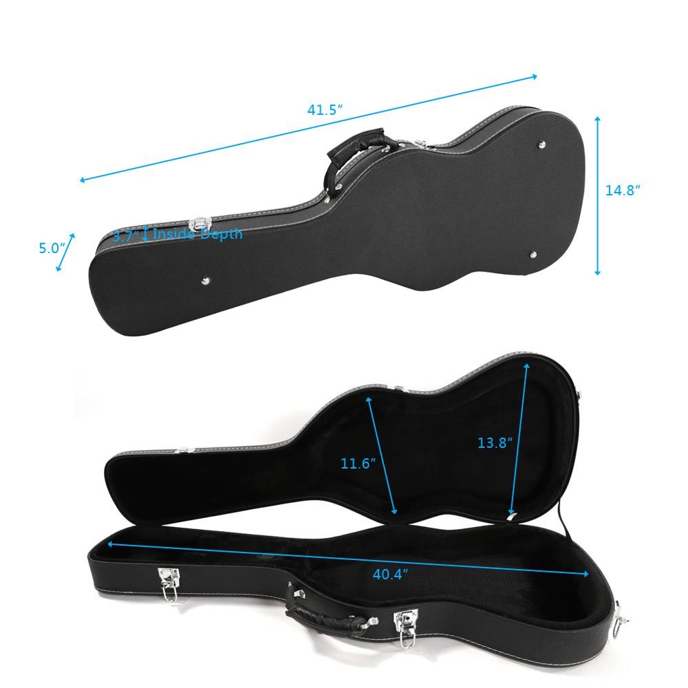 39" Flat Surface ST MF Electric Guitar Carrying Hard Shell Case w/ Lock Latch