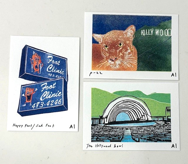 3 RARE -  Anastasia Inciardi P-22, Happy Foot/Sad Foot,The Hollywood Bowl Prints