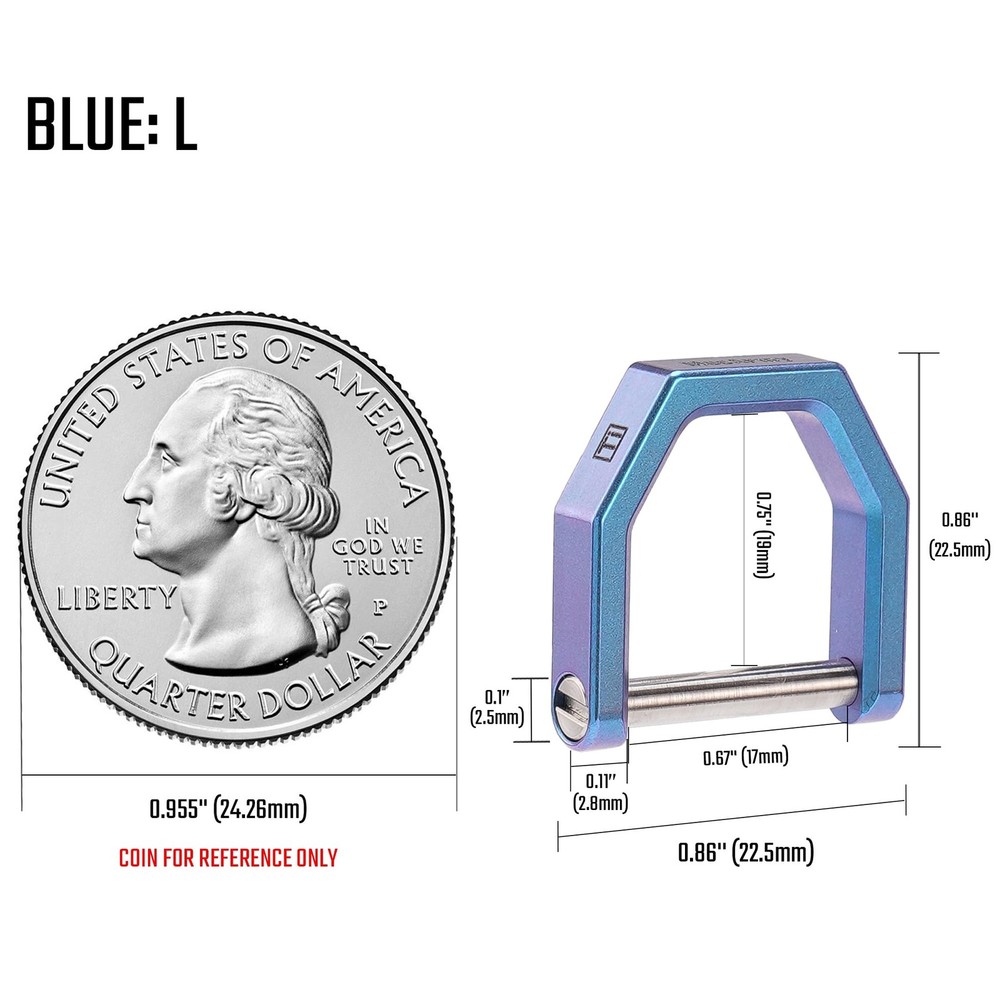 CH2 Titanium D Ring Keychain for Thick Car Key Remotes, Precision Locking EDC...