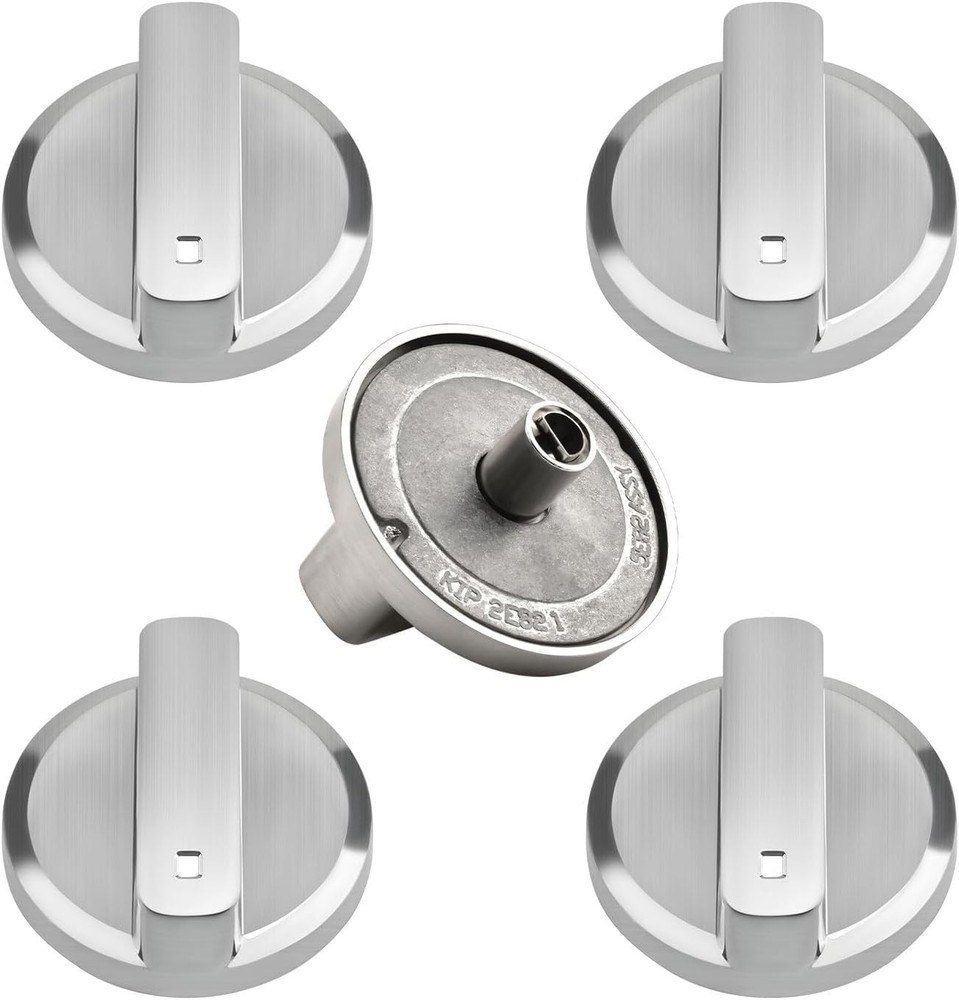 Wolf Stove Knobs Replacement - Stainless Steel Cooktop Control Knobs (5 Pcs)