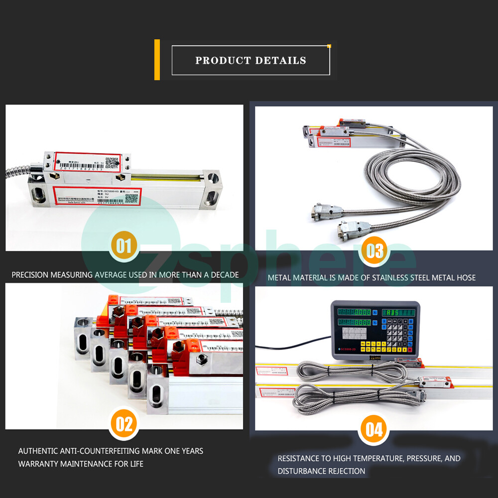 2 Axis digital readout & 5micron linear scale encoder Kit 85V~260V Precision US