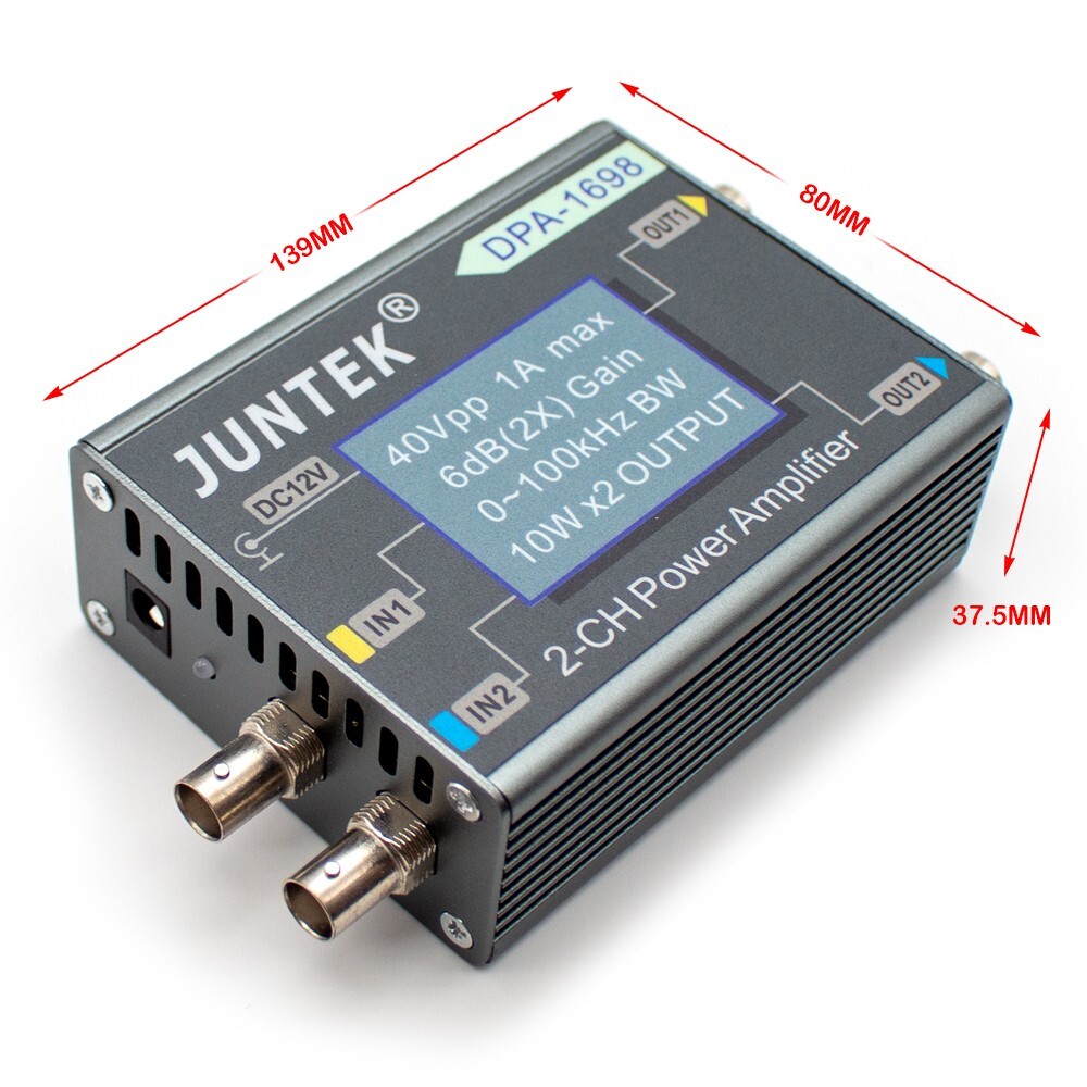 Dual Channel DDS Signal Source Function Signal Generator Power Amplifier 0-40V
