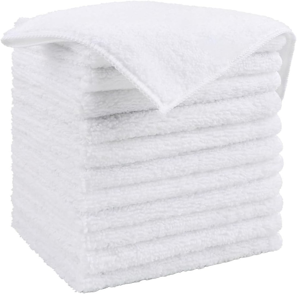 HOMEXCEL White Microfiber Cleaning Cloth, 12 Pack Premium Microfiber Towels for