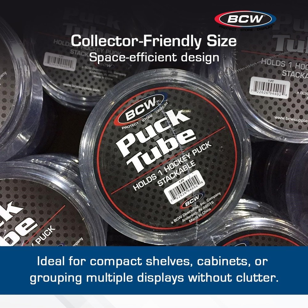 X2 Hockey Puck Round Storage Display Holders BCW Stackable Acrylic Clear Cases