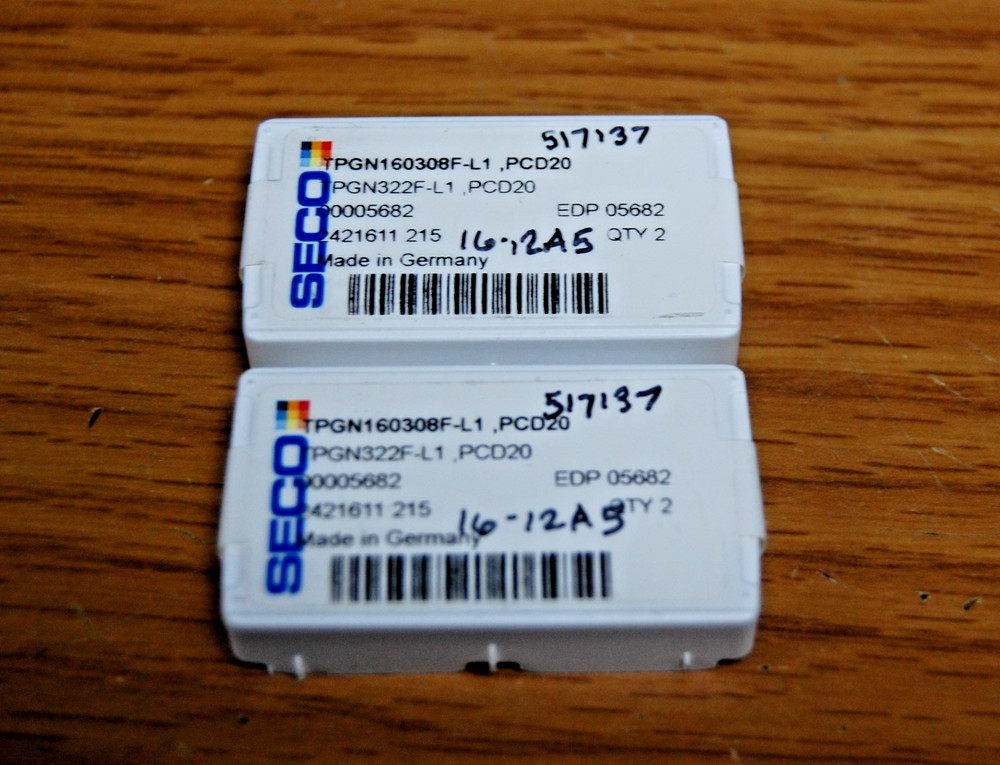SECO TURNING INSERT TPGN322F-L1 PCD20 EDP# 05682 (2/PACK)