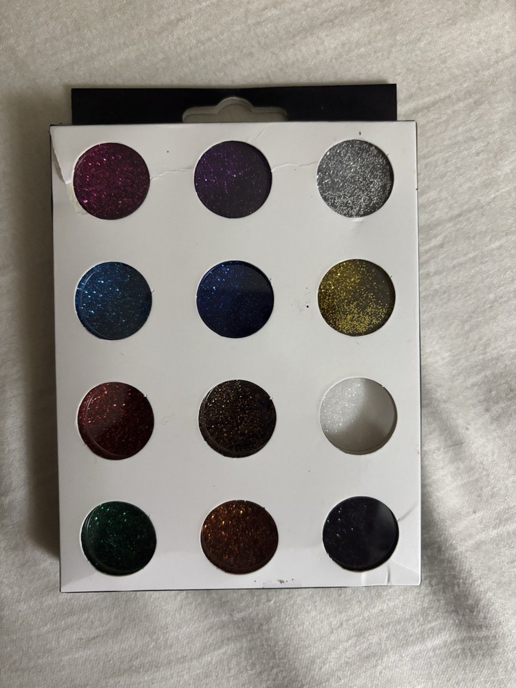 Multicolor Craft Glitter Set, 12 Jars, Valentine's Day Packaging