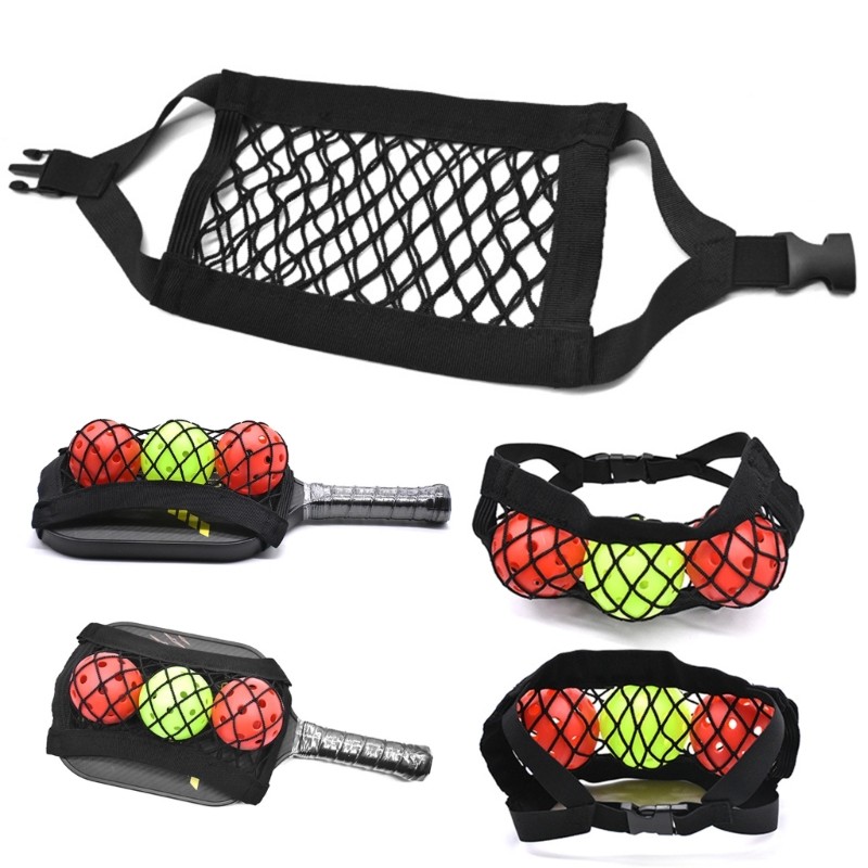 Efficient Visible Mesh Pickleballs Net Organizer For Holding 3 Balls Safely Use