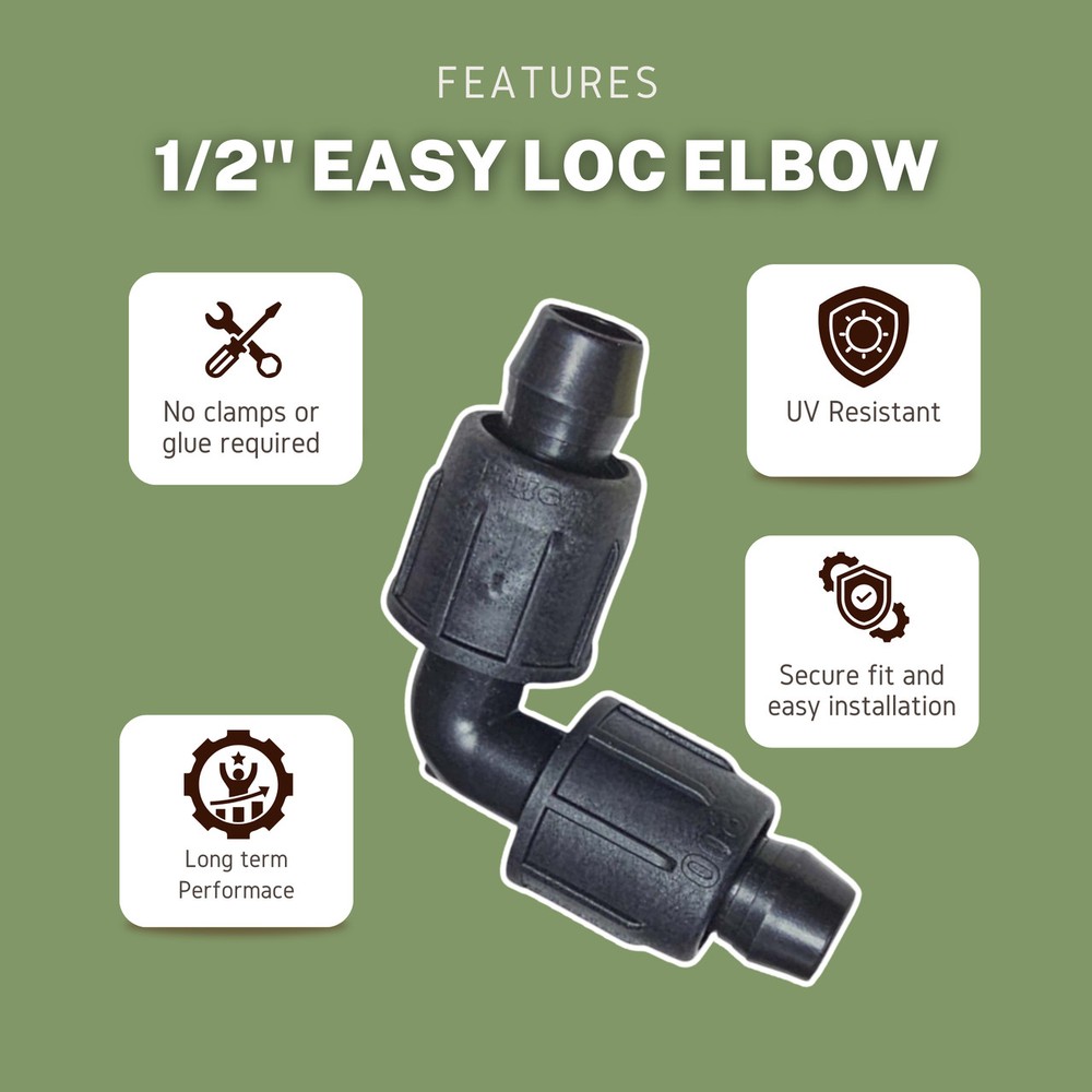 50 Pack Irritec 1/2" Easy Loc Elbow