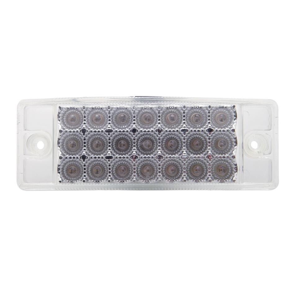 21 LED Rectangular Clearance/Marker Light - Amber LED/Clear Lens