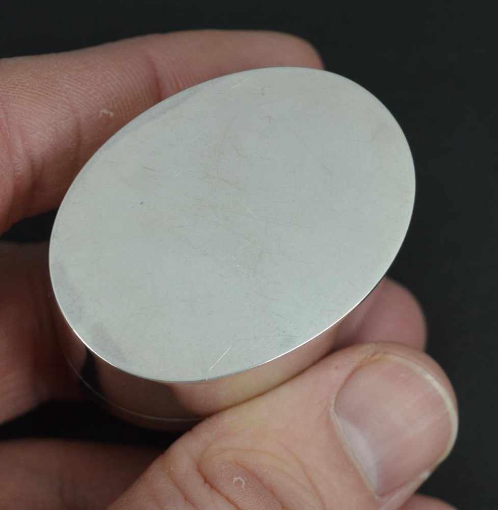 Sterling Silver and Lapis Lazuli Oval Shaped Box