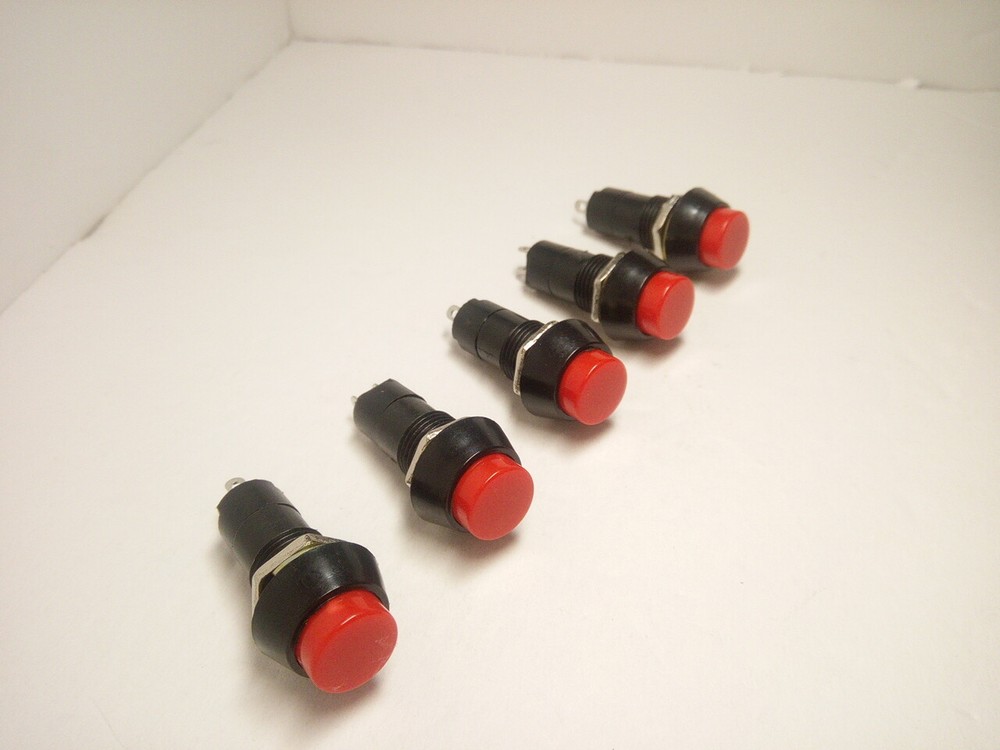 5X Pack Maintained Round Red On Off 2 Pins Push Button Power Switch 3A 250V Lot
