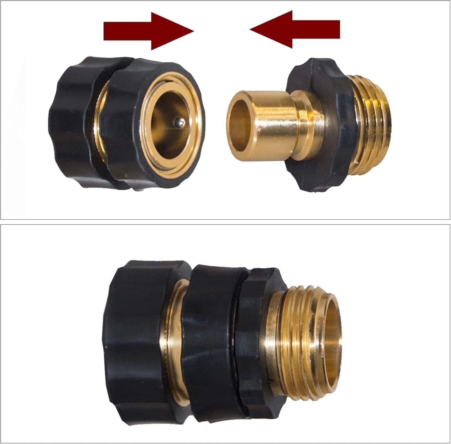 Garden Hose Quick Connector, 3/4 Inch Male Female Garden Hose Fitting Connector