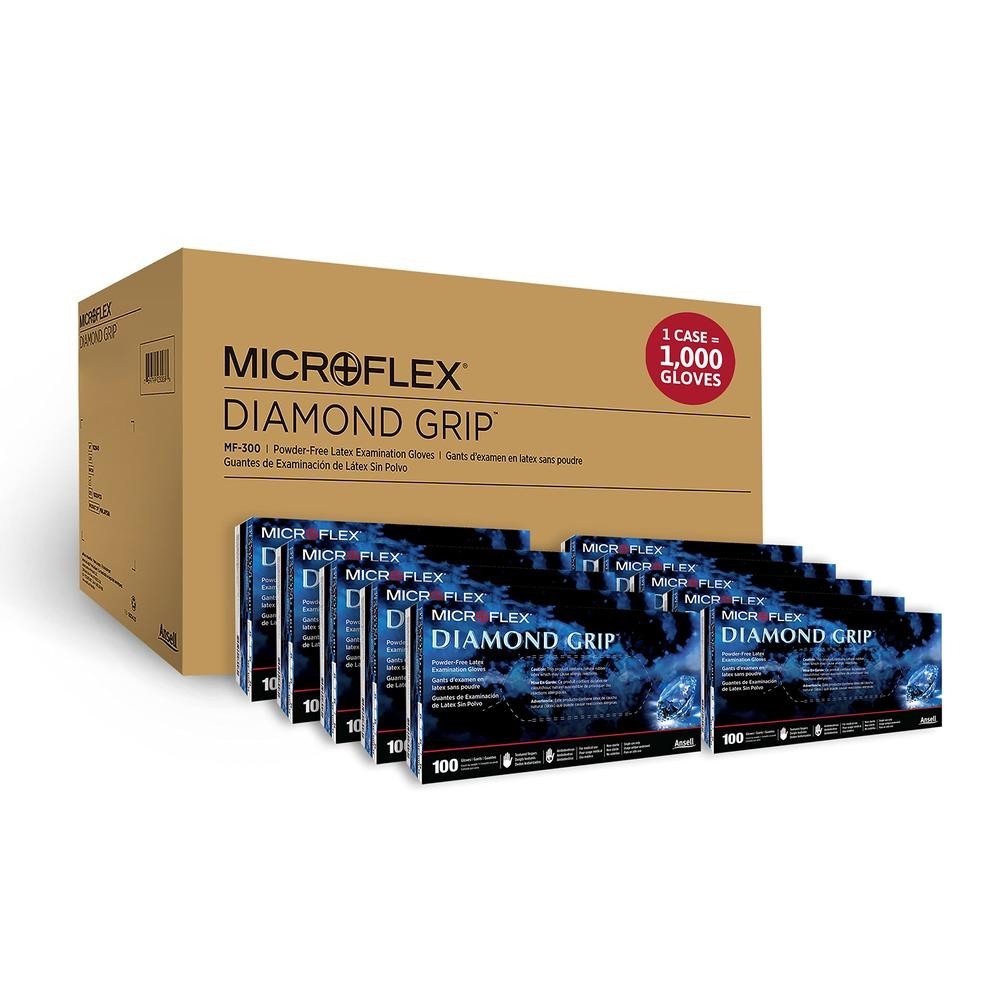 Microflex MF300 X-LARGE Diamond Grip Latex Gloves