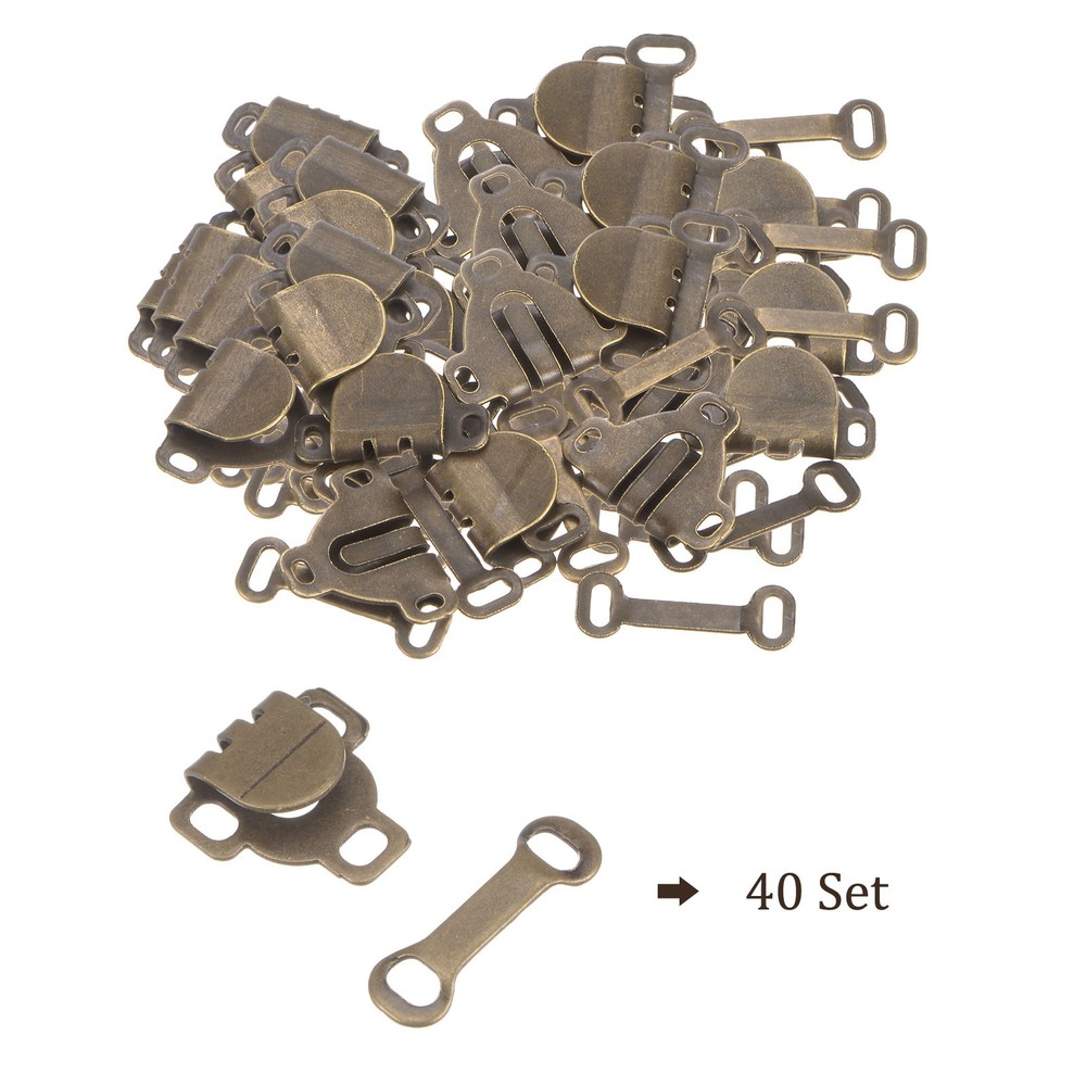 80pcs Sewing Hooks and Eyes Closure Set Copper Bronze