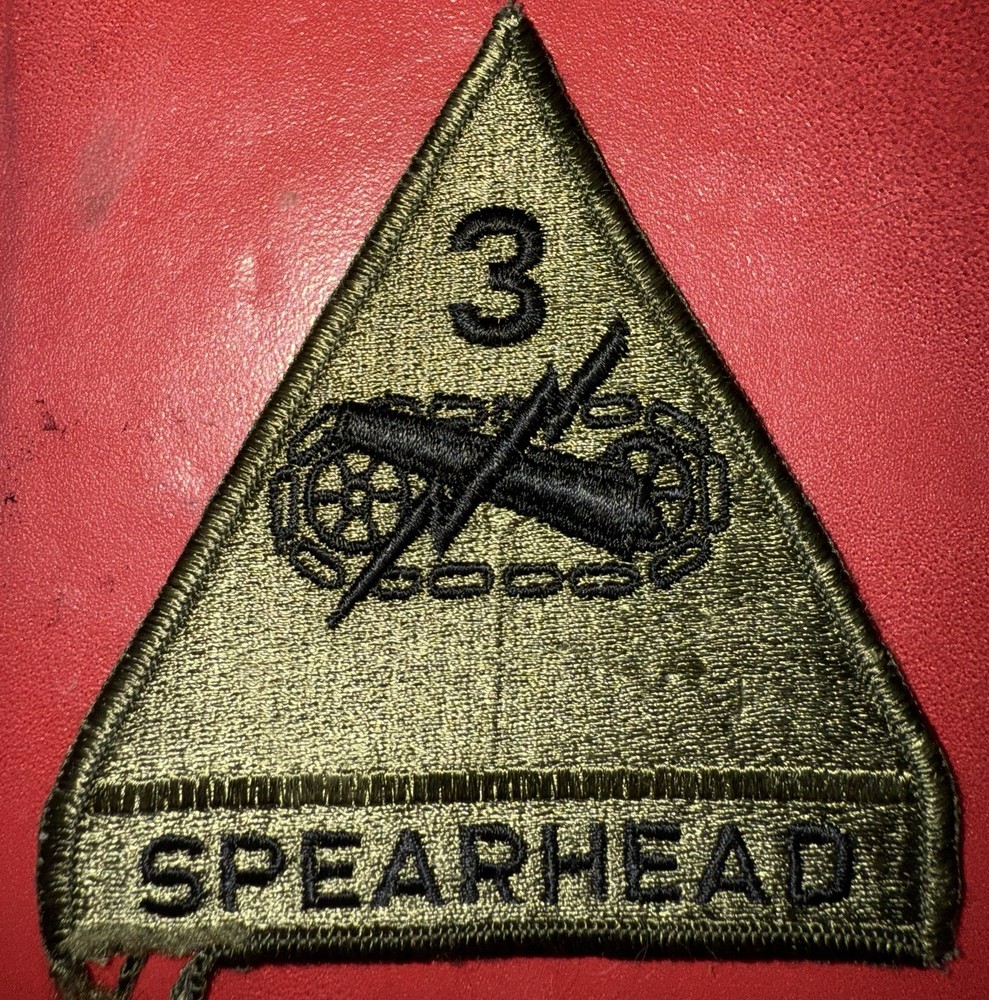 3rd Armored Division Spearhead (Attached Tab) Subdued SSI Patch (AK/AS)