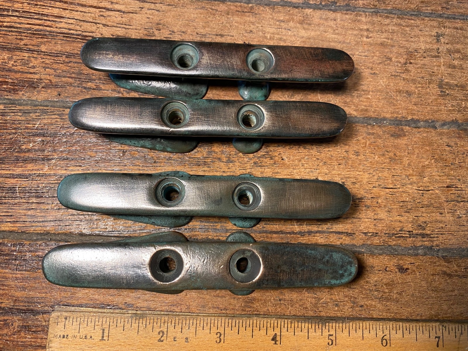 Pair of Vintage Bronze 5" Jam Cleats PATINA! (2 pairs available)