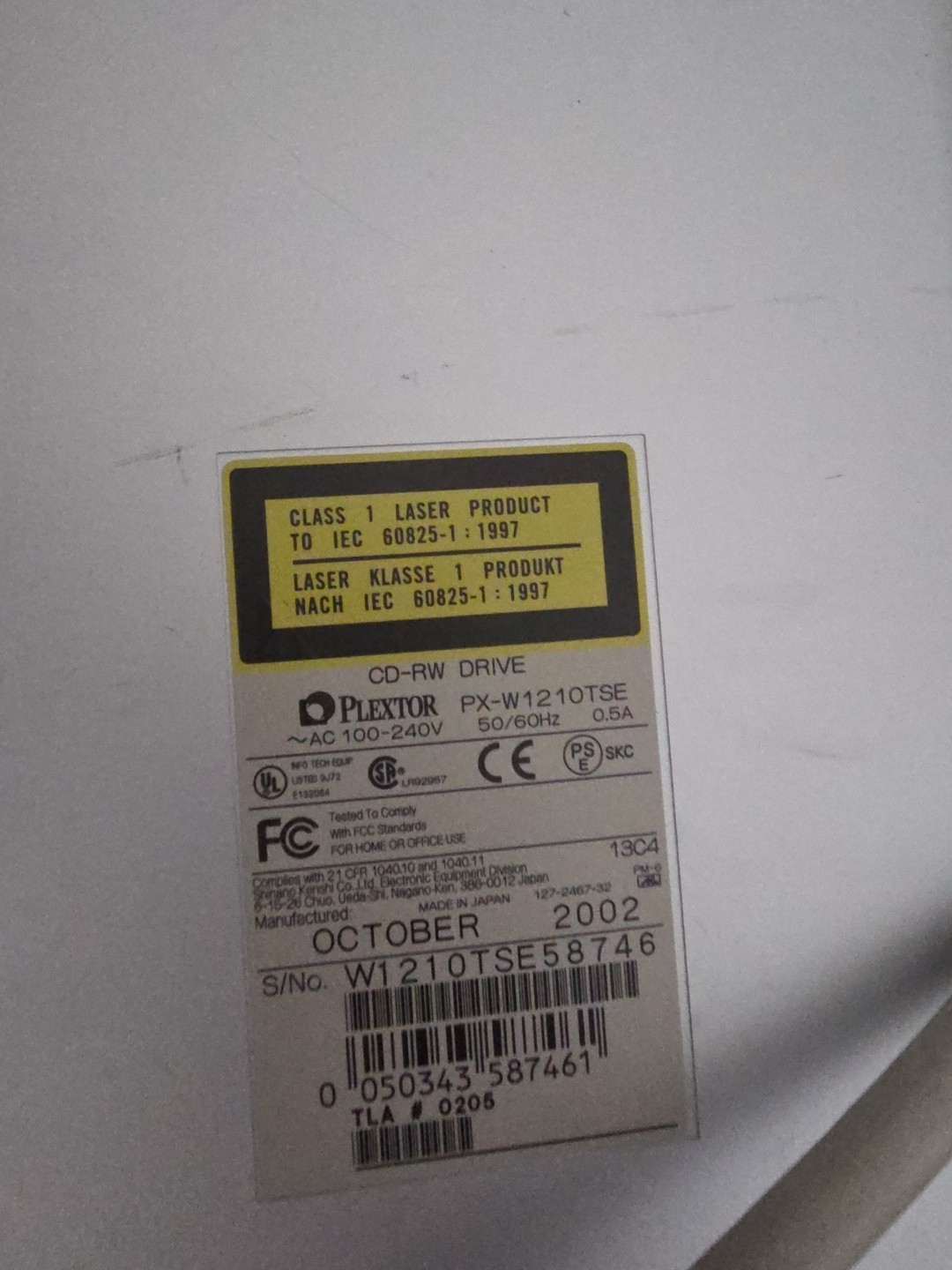 Vintage PLEXTOR CD-RW PX-W124TSE SCSI-2 Drive - Tested & Working!