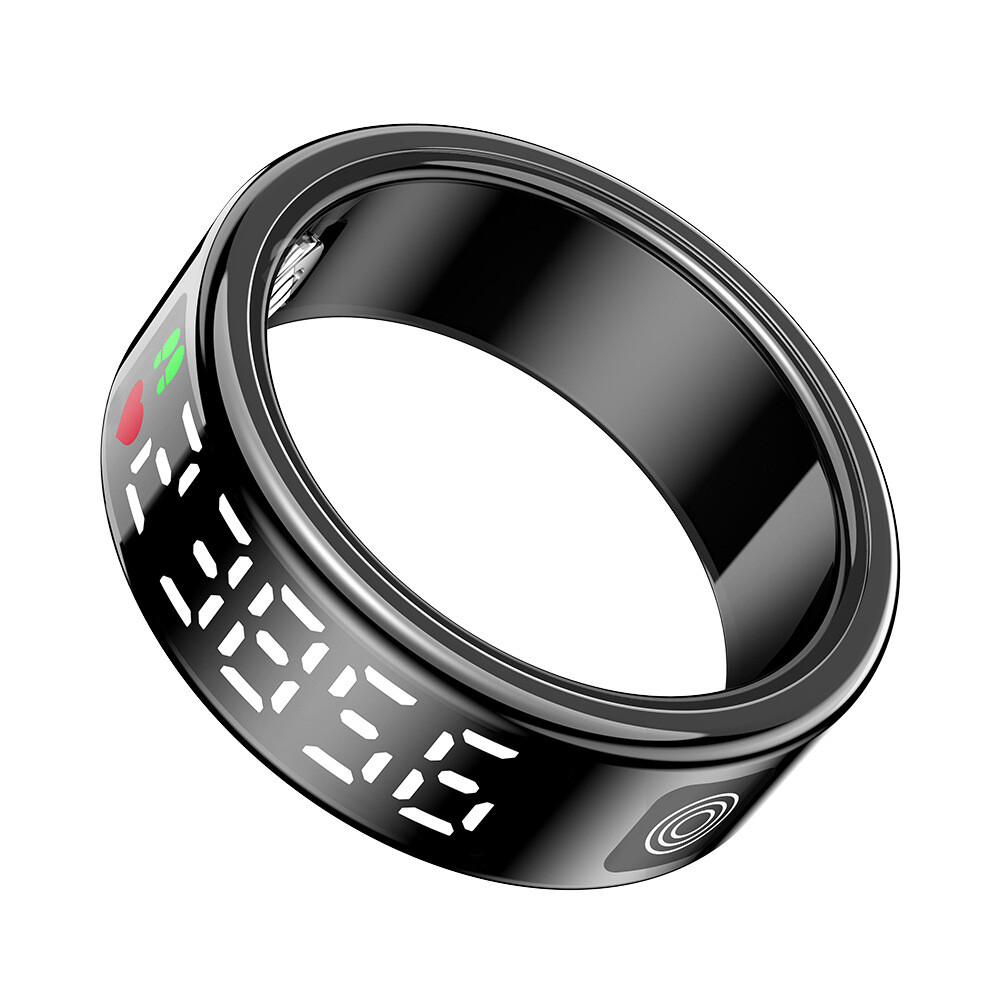 SR08 Mini Smart Ring Display Screen Touch Sensing IP68 HR Blood Oxygen cg