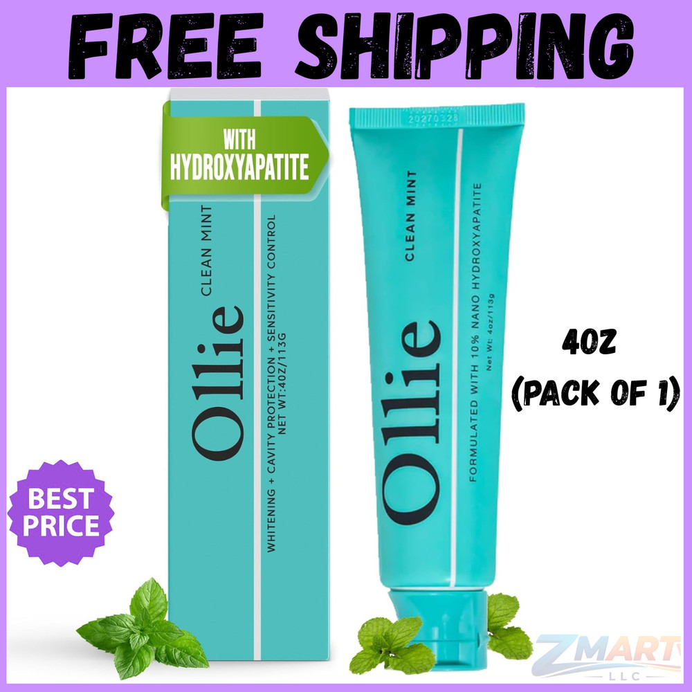 Clean Mint Nano Hydroxyapatite Toothpaste for Teeth Whitening, 10% Hydroxyapa