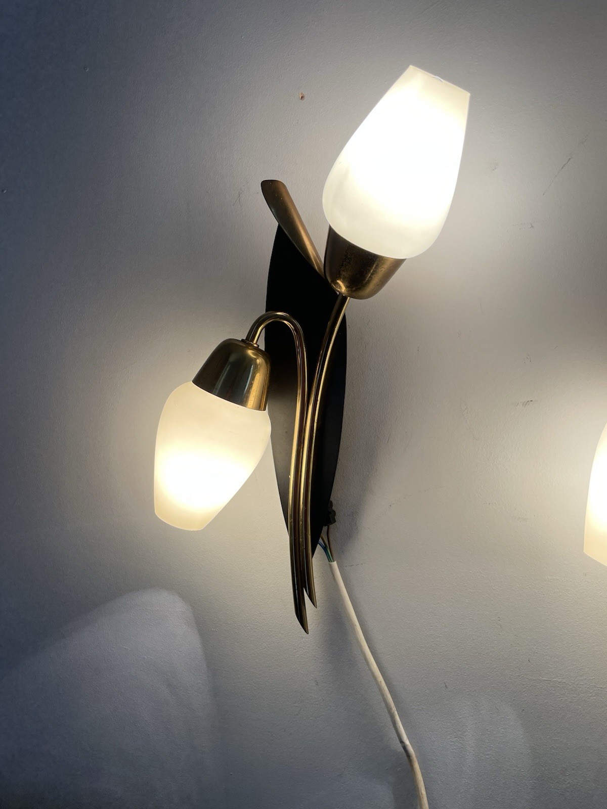 Vintage Mid-century Italian Double Sconces Wall Lights X2