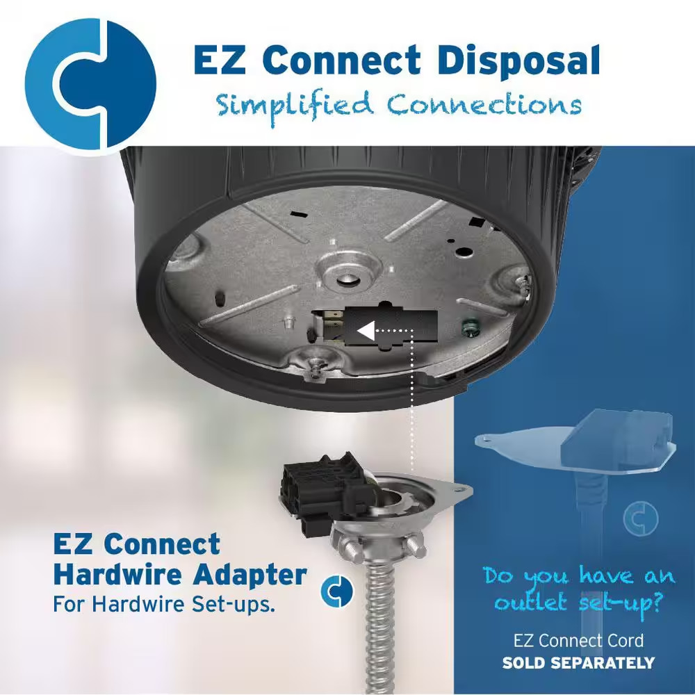Evolution 1HP, 1 HP Garbage Disposal, Advanced Series EZ Connect Continuous Feed