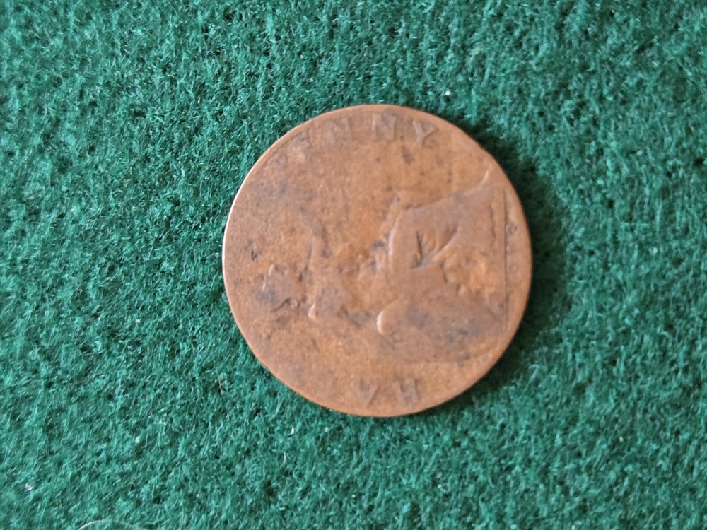 1913 Worn British One Penny