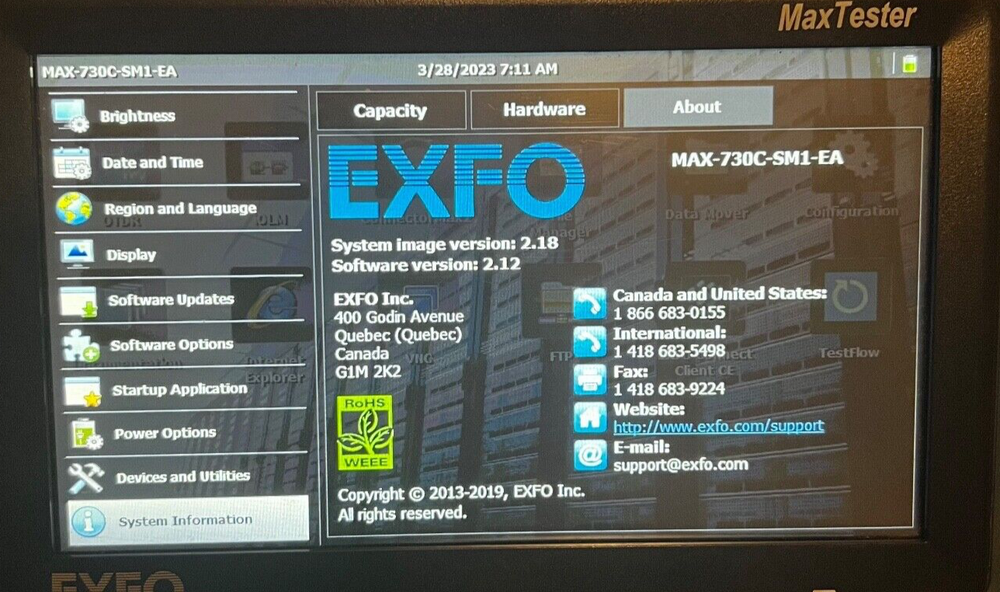 Exfo MaxTester 730C SM OTDR - Exfo MAX-730C-SM1-EA
