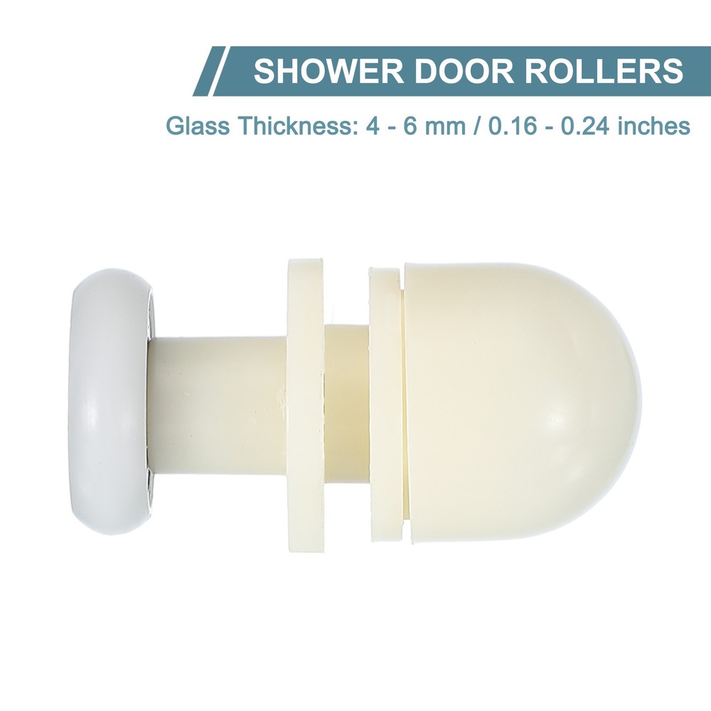 12 Pcs 19mm Shower Door Rollers Wheels Replacement White