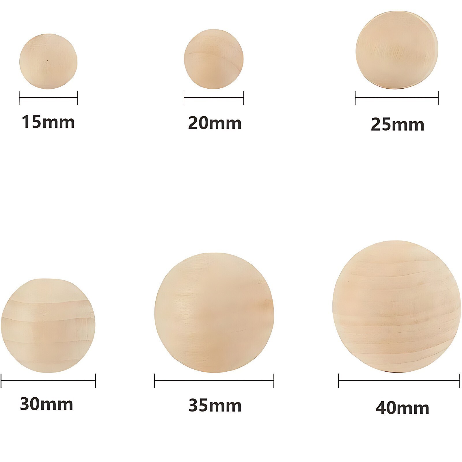 6mm 8mm 10mm to 90mm Natural Wooden Craft Wood Balls Sphere Round Craft Supplies