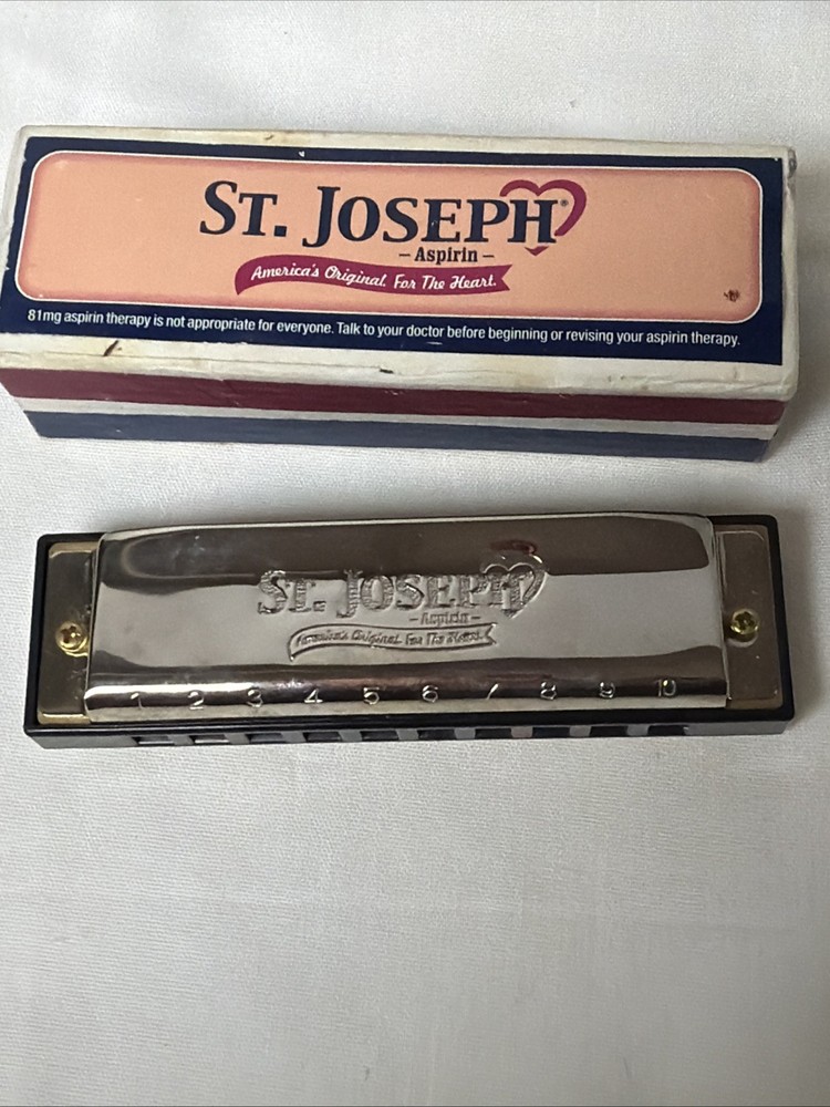 St Joseph Aspirin Hohner Harmonica With Box