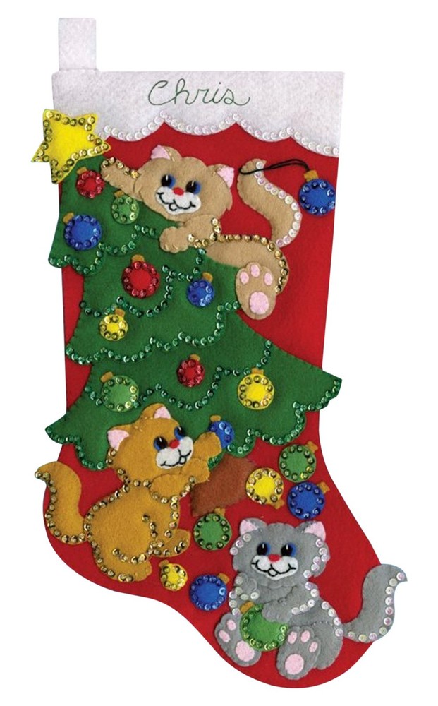 Decorating Kittens Felt Stocking Kit