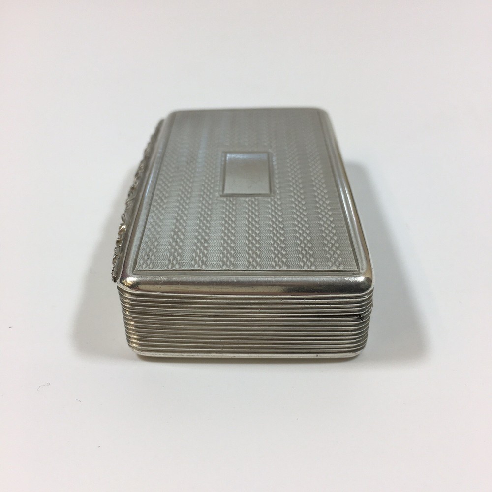 Antique 1839 Francis Clark Victorian Solid Silver Snuff Box 7cm In Width
