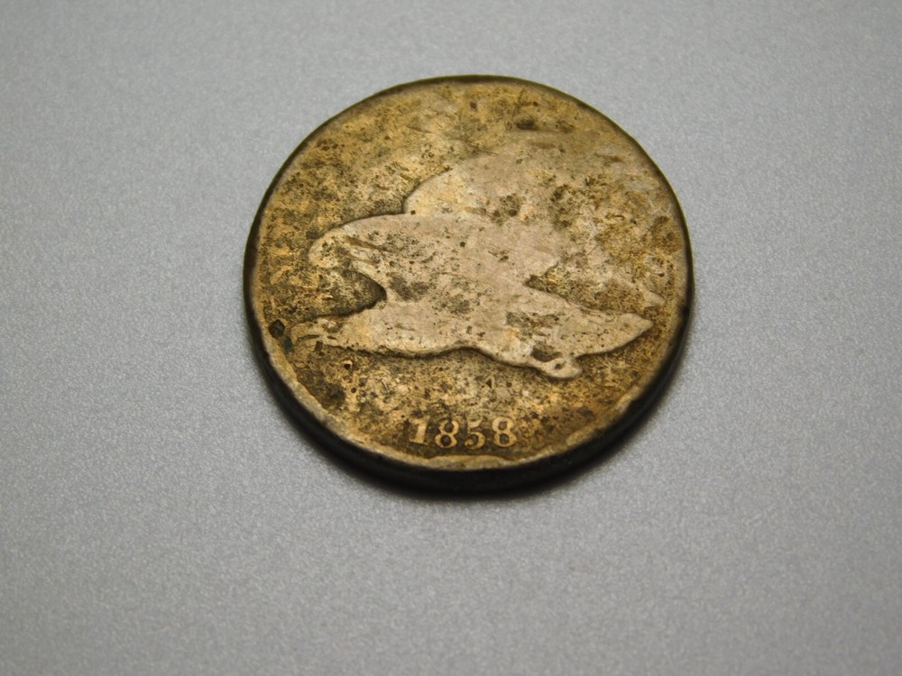 OLD US COIN 1858 FLYING EAGLE CENT PENNY
