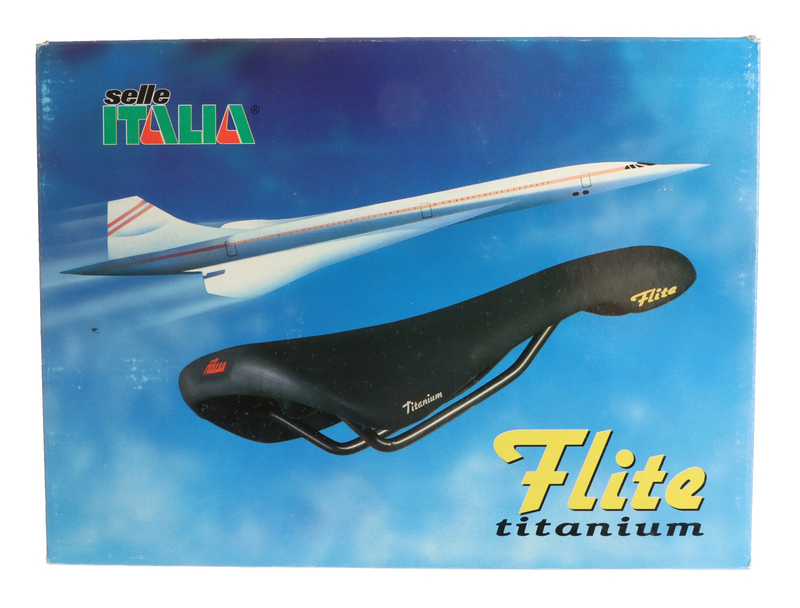 Selle Italia Flite Saddle Titanium Rails Orange Leather 1990 NIB NOS NEW