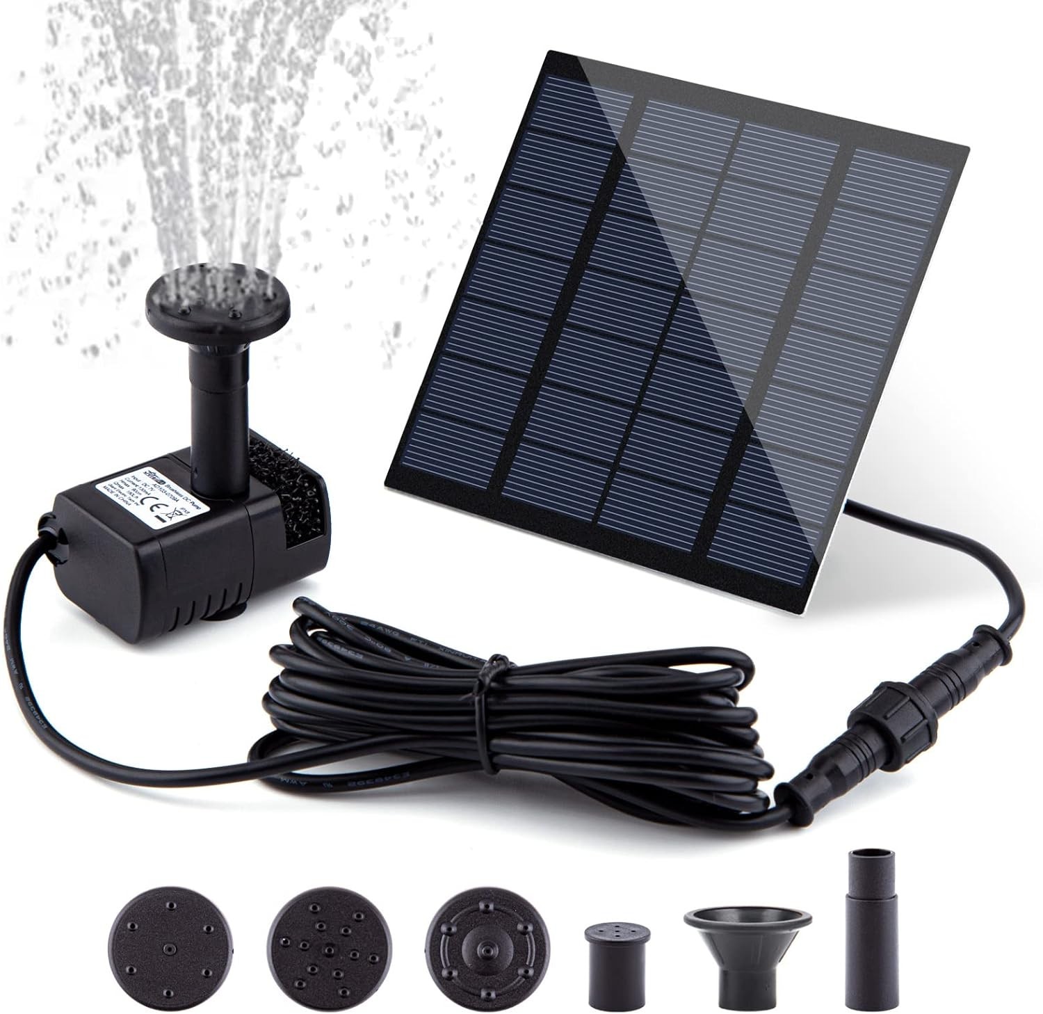 Solar Fountain for Bird Bath 6 Nozzles Floating Water Pump Attract Hummingbirds