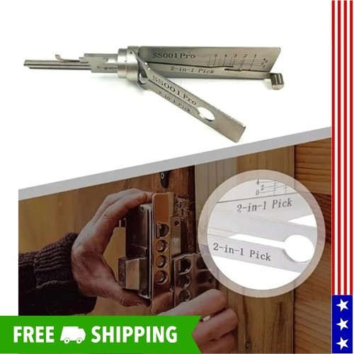 2-in-1 Stainless Steel Key Decoder SS001 PRO Lock Decoder Repair Tools-(1pc)
